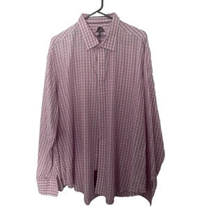 Robert Graham Classic Fit Button Down Long Sleeve Men's Shirt XXL Pink Plaid